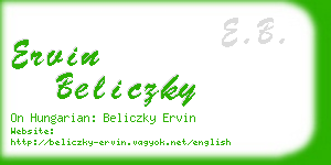 ervin beliczky business card